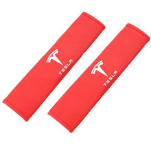 Load image into Gallery viewer, Car Sefety Seat Belts Padding Cover Child baby Shoulder Leather Pads Protection For Tesla Model 3 S X Auto Styling Accessories
