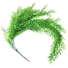 Load image into Gallery viewer, Green Leaf Bamboo Willow Artificial Wicker Fake Weeping Hanging Plant Flower Willow Garden Wall Decoration Tool Fake Rattan V1M3
