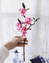 Load image into Gallery viewer, Artificial Cherry blossoms Silk+Plastic flowers branch for Home hotel Decor DIY Wedding arch Decoration wreath
