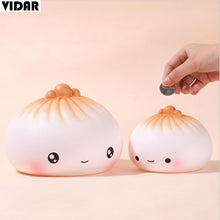 Load image into Gallery viewer, VIDAR Cute Cartoon Baozi Stuffed Bun Pan Fried Bao Shengjian Vinyl Piggy Box Coin Money Box Coin Bank Storage For Home Decor
