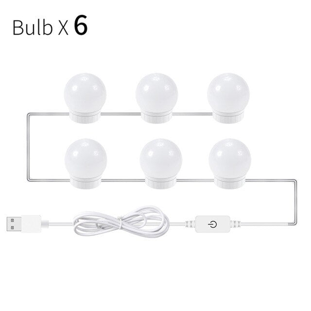 Wall Lamp LED Makeup Mirror Vanity Hollywood Style Led Light Bulbs 16W Led Lamp Touch Switch USB Cosmetic Lighted Dressing table
