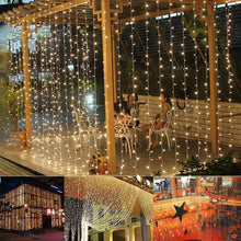 Load image into Gallery viewer, LED Christmas Light 220V EU Icicle waterfall Garland Fairy String Curtain Lights Outdoor For Party Wedding Bar New Year Decor
