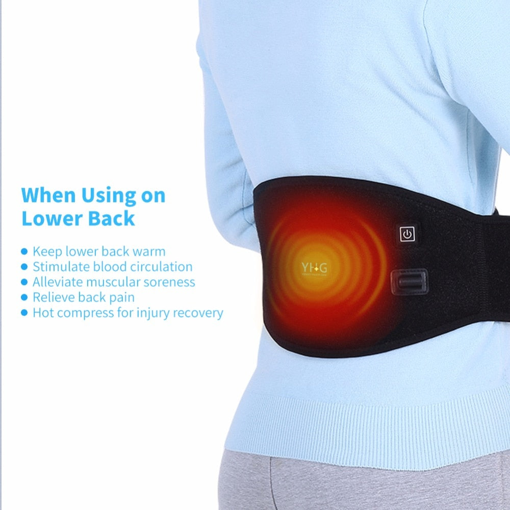 YOSOO Electric Heating Waist Pad Women Period Low Back Pain Relief Lumbar Support Bandage Uterus Warmer Belt Waist Warmer Corset
