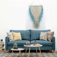 Load image into Gallery viewer, Hand Knotted Macrame Wall Art Handmade Cotton Bohemian Wall Hanging Tapestry With Tassel Boho Wedding Best Dorm Room Decoration
