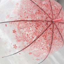 Load image into Gallery viewer, SAFEBET Sakura Transparent Umbrella Semi Automatic Kids Umbrellas Apollo Cute Umbrella Long Handle Rain Umbrellas For Girl
