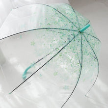 Load image into Gallery viewer, SAFEBET Sakura Transparent Umbrella Semi Automatic Kids Umbrellas Apollo Cute Umbrella Long Handle Rain Umbrellas For Girl

