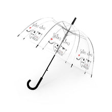 Load image into Gallery viewer, SAFEBET Sakura Transparent Umbrella Semi Automatic Kids Umbrellas Apollo Cute Umbrella Long Handle Rain Umbrellas For Girl
