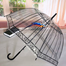 Load image into Gallery viewer, SAFEBET Sakura Transparent Umbrella Semi Automatic Kids Umbrellas Apollo Cute Umbrella Long Handle Rain Umbrellas For Girl
