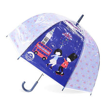 Load image into Gallery viewer, SAFEBET Sakura Transparent Umbrella Semi Automatic Kids Umbrellas Apollo Cute Umbrella Long Handle Rain Umbrellas For Girl

