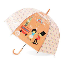 Load image into Gallery viewer, SAFEBET Sakura Transparent Umbrella Semi Automatic Kids Umbrellas Apollo Cute Umbrella Long Handle Rain Umbrellas For Girl

