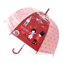 Load image into Gallery viewer, SAFEBET Sakura Transparent Umbrella Semi Automatic Kids Umbrellas Apollo Cute Umbrella Long Handle Rain Umbrellas For Girl
