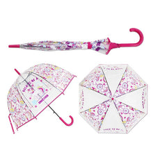 Load image into Gallery viewer, SAFEBET Sakura Transparent Umbrella Semi Automatic Kids Umbrellas Apollo Cute Umbrella Long Handle Rain Umbrellas For Girl
