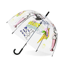 Load image into Gallery viewer, SAFEBET Sakura Transparent Umbrella Semi Automatic Kids Umbrellas Apollo Cute Umbrella Long Handle Rain Umbrellas For Girl
