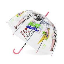 Load image into Gallery viewer, SAFEBET Sakura Transparent Umbrella Semi Automatic Kids Umbrellas Apollo Cute Umbrella Long Handle Rain Umbrellas For Girl
