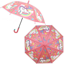 Load image into Gallery viewer, SAFEBET Sakura Transparent Umbrella Semi Automatic Kids Umbrellas Apollo Cute Umbrella Long Handle Rain Umbrellas For Girl
