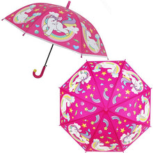 Load image into Gallery viewer, SAFEBET Sakura Transparent Umbrella Semi Automatic Kids Umbrellas Apollo Cute Umbrella Long Handle Rain Umbrellas For Girl
